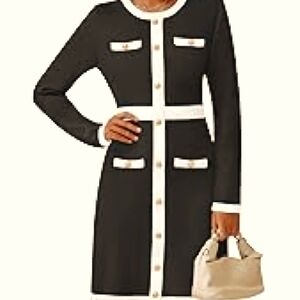 Dress  Black and Beige (XL) Button-Down NEW! NWT